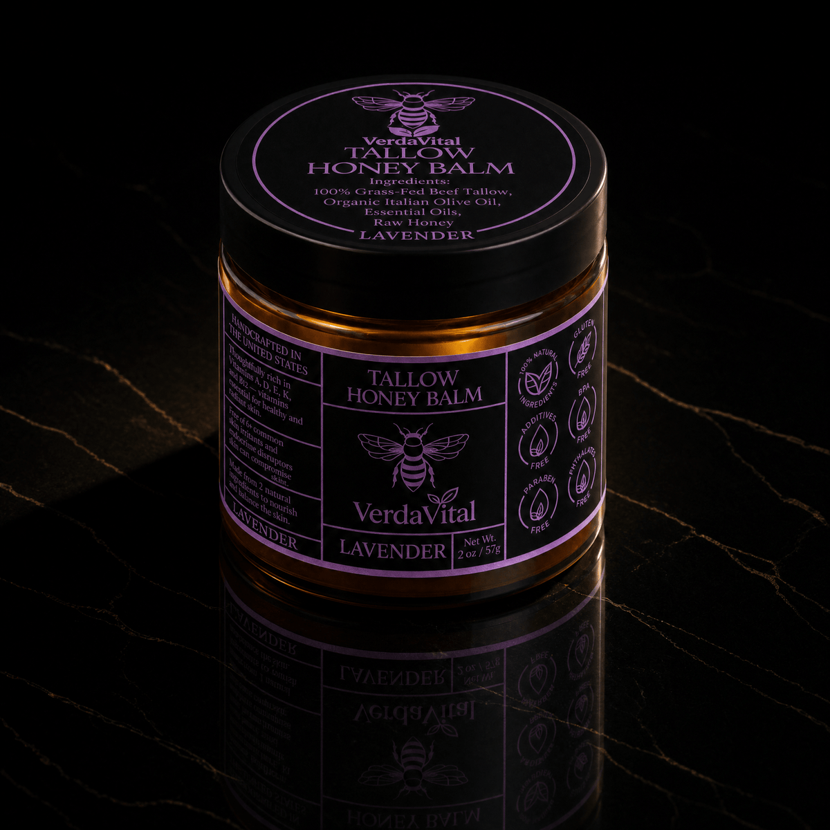 Woman applying VerdaVital Honey Tallow Balm to forearm — daily moisturizer for sensitive skin