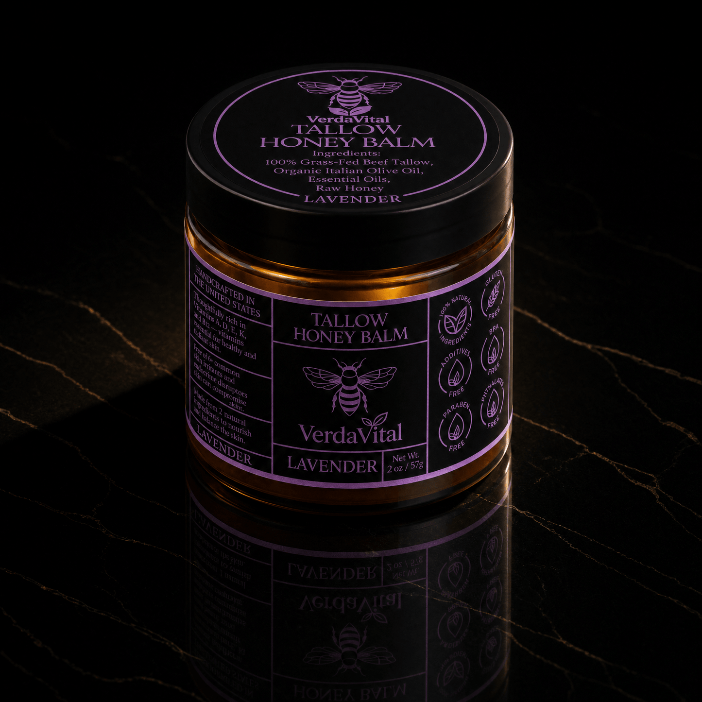 Woman applying VerdaVital Honey Tallow Balm to forearm — daily moisturizer for sensitive skin