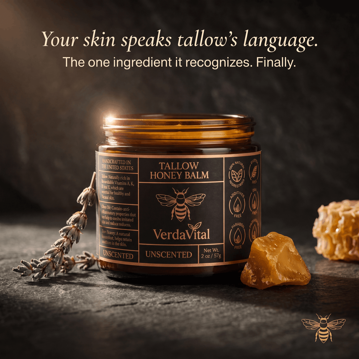 Woman applying Honey Tallow Balm to skin — sensitive skin moisturizer